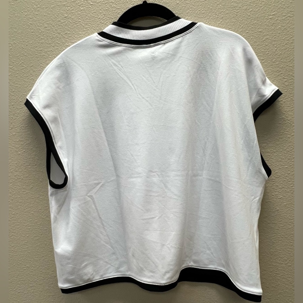 Calia - XL - New With Tags - Women's White and Black Trim Rib Crop Tank - Picture 9 of 9